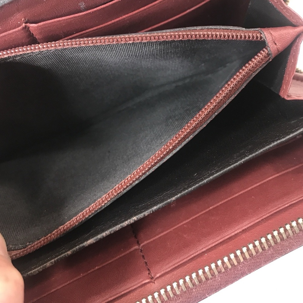 🚫🚫SOLD🚫🚫Custom Gucci Embossed Burgundy Leather Zip Around Wallet on Chain - Picture 6 of 16